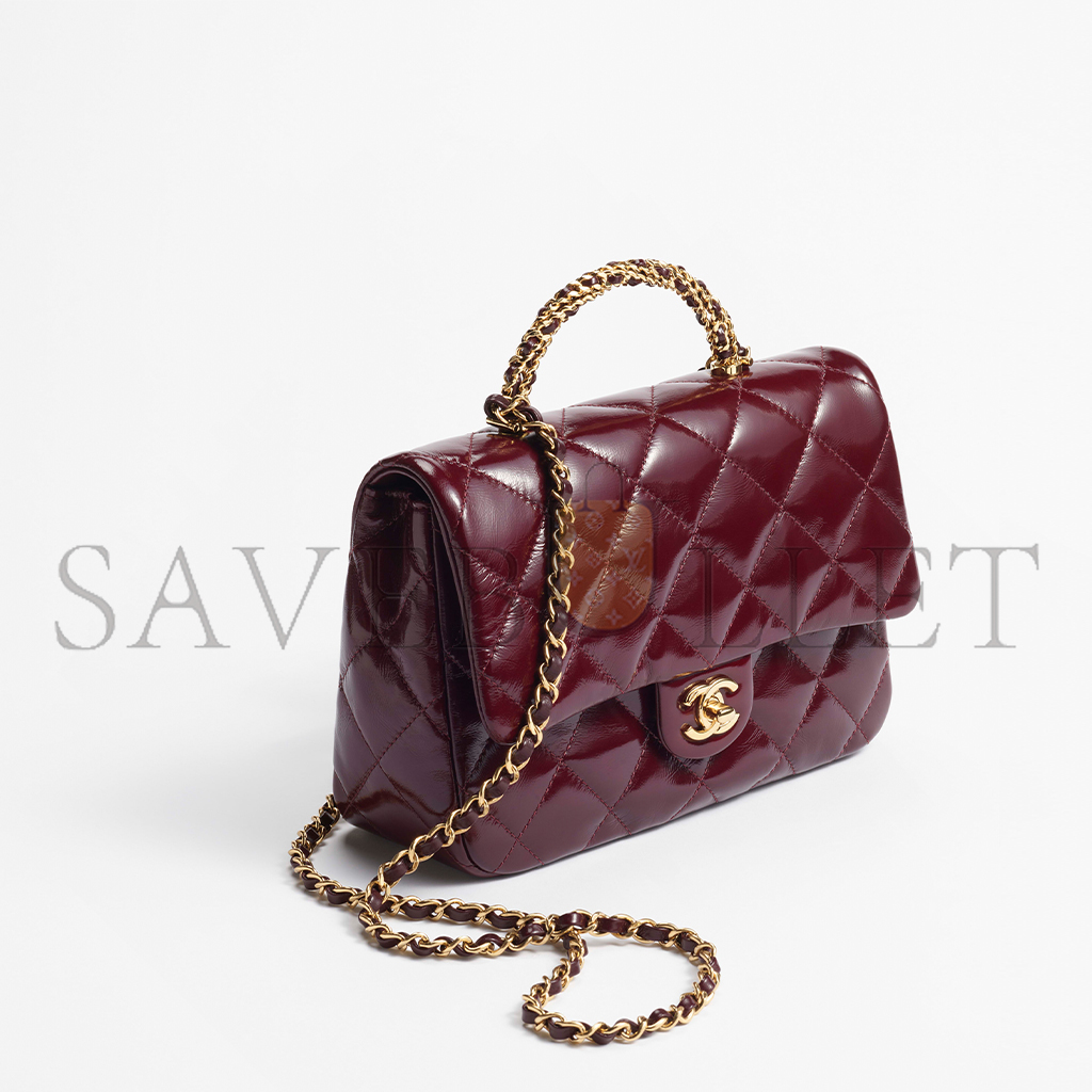 Ch*el master flap bag with top handle as5043 (25*17*8cm)